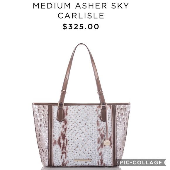 SALE💥💥NEW‎ BRAHMIN MEDIUM ASHER CROC-EMBOSSED LEATHER SATCHEL SHOULDER BAG - Picture 5 of 10